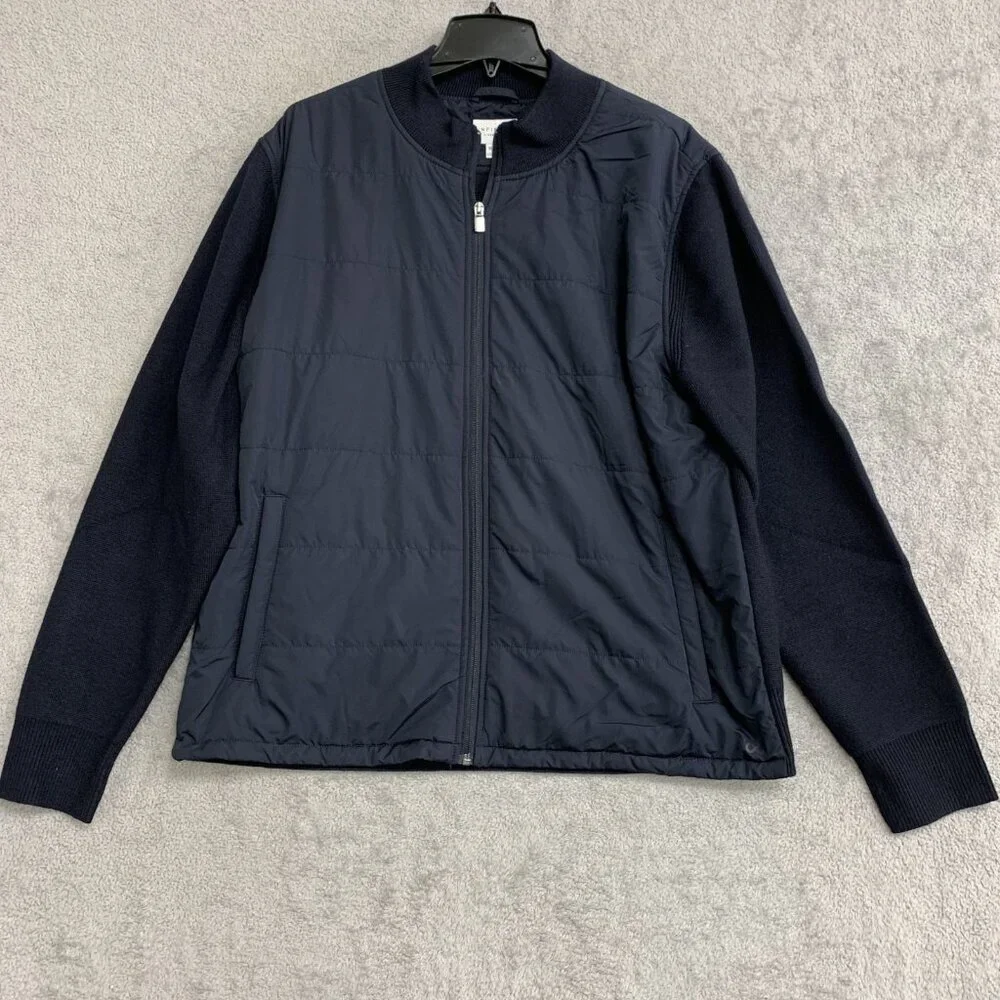 Infinity Linearflex Men's XL Navy Knit & Quilted Full-Zip Jacket G1925